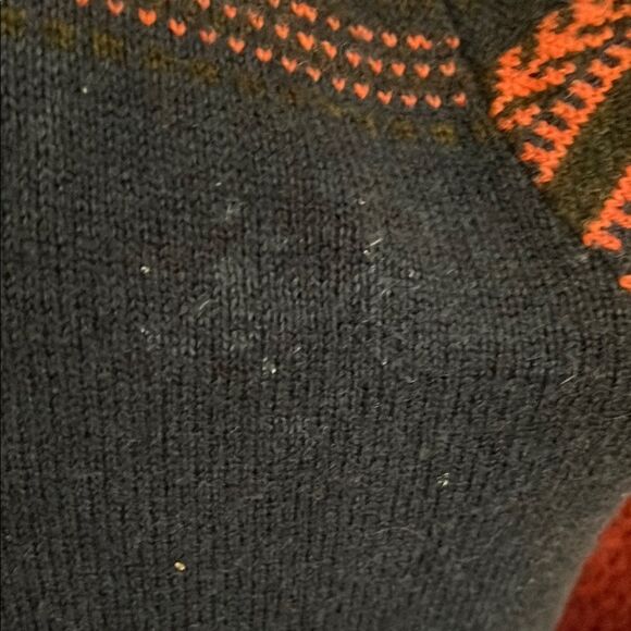 Patagonia Lambswool Blend Blue Orange Design Pullover Sweater Modern Gorpcore - Picture 4 of 11